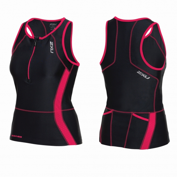2XU PerformTri singlet Schwarz/Rosa Damen WT3637a