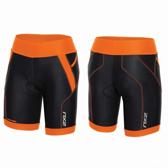 2XU Perform 7" Tri short Schwarz/Orange Damen WT3640b