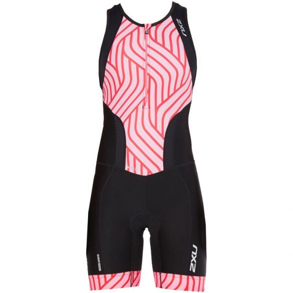 2XU Perform Ärmellos Trisuit Schwarz/Rosa Damen 2018 WT4855d-BLK/RPT-VRR
