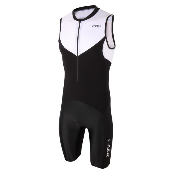 Zone3 Lava long distance Ärmellos trisuit schwarz/weiß Herren TS20MLTS101
