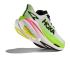 Hoka Mach X 3 Laufschuhe White/Neon Lime Damen  1168721-WNL